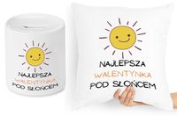 Na Walentynki Zestaw Poduszka + Skarbonka Prezent Z Nadrukiem Ze Zdjęciem