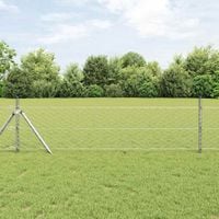 Słupek ogrodzeniowy. Srebrny 50 x 0,6 m (siatka 50 mm) Stal