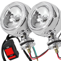 HALOGENY LIGHTBARY H3 LAMPY DO MOTOCYKLA CHROMOWANE CHROM PRZEŁĄCZNIK