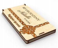 PUDEŁKO DREWNIANE na pieniądze - prezent na 18 20 30 40 50 60 70