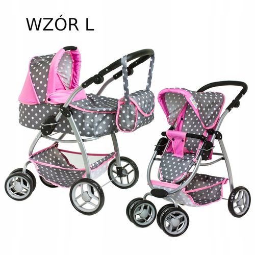Doris DUŻY WÓZEK DLA LALEK GŁĘBOKI SPACEROWY 4w1 na Arena.pl