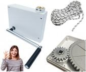 ZWIJACZ KORBOWY NA LINKĘ Z KORBĄ SELVE + LINKA 7MB BIAŁY do rolet zewn