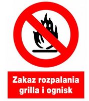 ZZO-5 ZNAK BHP Zakaz rozpalania grilla i ognisk
