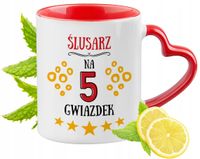Kubek Czerwony Z Uszkiem W Kształcie Serca Dla Ślusarza Na Prezent