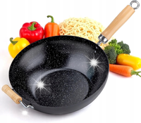 WOK PATELNIA WOK ZE STALI NIERDZEWNEJ 30 cm GŁĘBOKA INDUKCJA GAZ