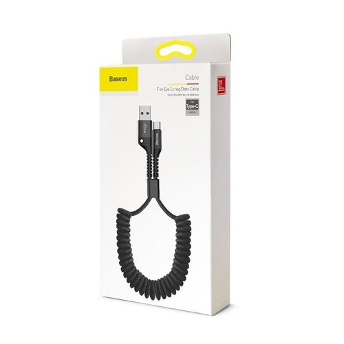 Kabel sprężynowy USB-C Baseus Spring 1m 2A (czarny) na Arena.pl