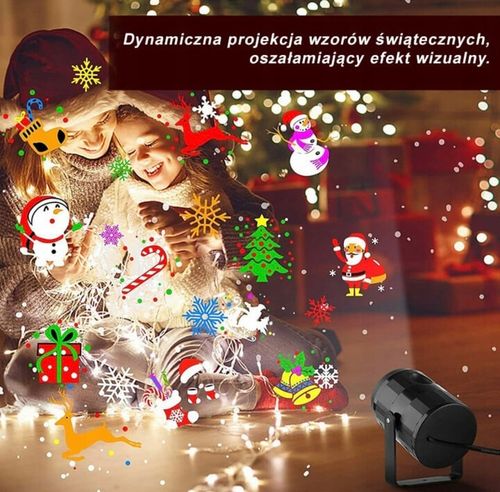 PROJEKTOR RZUTNIK ŚWIĄTECZNY LED KOLOROWY 16 WZORÓW HIT na Arena.pl