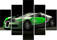 105CM 150CM OBRAZ 5 ELEM ZIELONE BUGATTI VEYRON DRUK