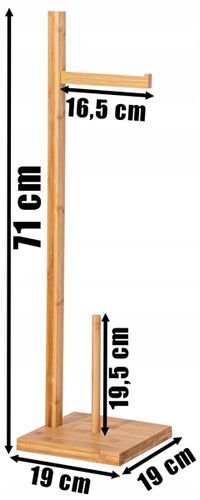 STOJAK NA PAPIER TOALETOWY ZAPAS DREWNIANY UCHWYT BAMBUSOWY DO na Arena.pl