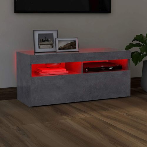 Szafka pod TV z oświetleniem LED, szarość betonu, 90x35x40 cm na Arena.pl