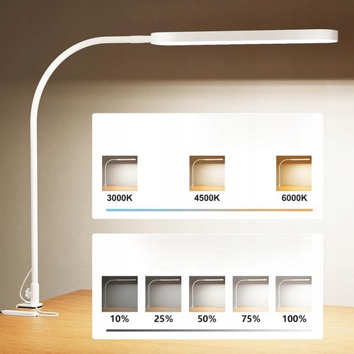 Lampka Na Biurko Biurkowa LED Do Czytania Regulowana Włącznik 10W 3 na Arena.pl