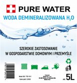 Woda DEMINERALIZOWANA DESTYLOWANA 20L (4x5L) DO ŻELAZKA,DO AKUMULATORÓW