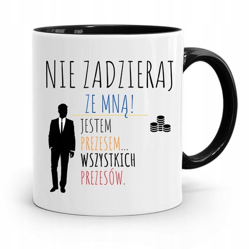 Dla Prezesa Viceprezesa Kubek Czarny Na Prezent Z Nadrukiem Ze Zdjęciem na Arena.pl