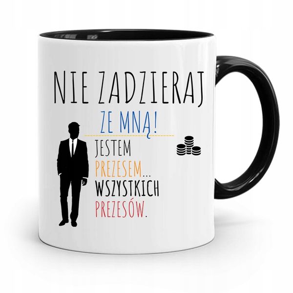 Dla Prezesa Viceprezesa Kubek Czarny Na Prezent Z Nadrukiem Ze Zdjęciem zdjęcie 1