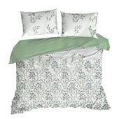 Pościel bawełniana CLARISSA 200x220 Design91 biała zielona gałązki