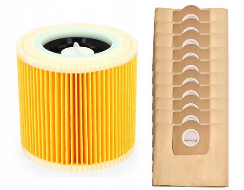 zestaw 10x worek do odkurzaczy kärcher 6.959-130.0 + filtr powietrza na Arena.pl