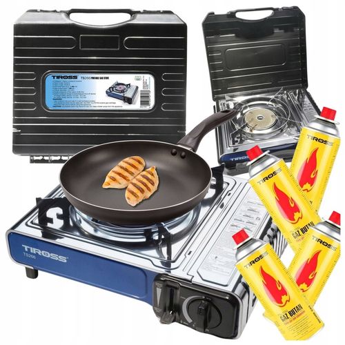 KUCHENKA TURYSTYCZNA TIROSS TS-266 SREBRNA 1650 W + 4 x BUTLE GAZOWE TS700 na Arena.pl