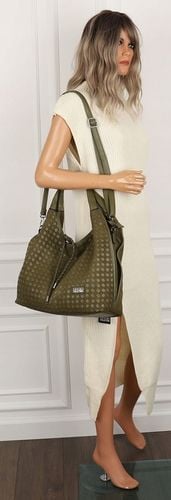 Torebka damska worek na ramię A4 elegancka pleciona pojemna CC6592 Zielona na Arena.pl