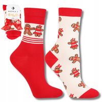 Skarpetki Świąteczne Bawełniane 2-PARY SKARPETY NA PREZENT MORAJ 35-38