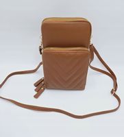 Torebka rowerówka portfel etui na telefon przeszycia brązowy E187