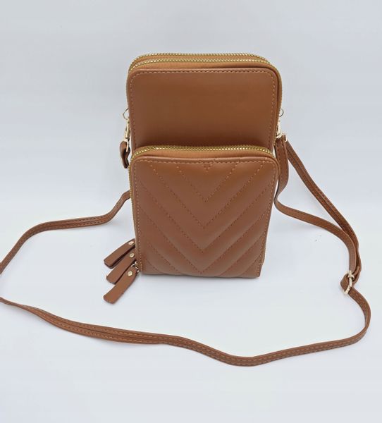 Torebka rowerówka portfel etui na telefon przeszycia brązowy E187 zdjęcie 1