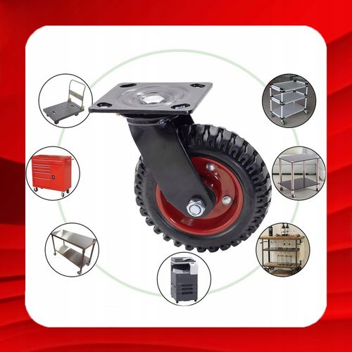 KÓŁKO OBROTOWE DO WÓZKA 200 mm DO 235 KG KOŁO JEZDNE GUMOWE BEZDĘTKOWE na Arena.pl