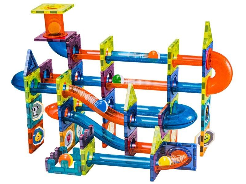 Klocki Magnetyczne, Tor Kulkowy Dla Kulek 96 Elementów Kulodrom zdjęcie 3