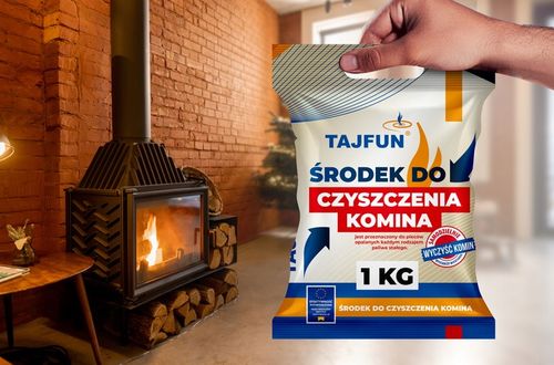 ŚRODEK DO CZYSZCZENIA KOMINA PIECA PROSZEK DO USUWANIA SADZY SMOŁY TAJFUN na Arena.pl