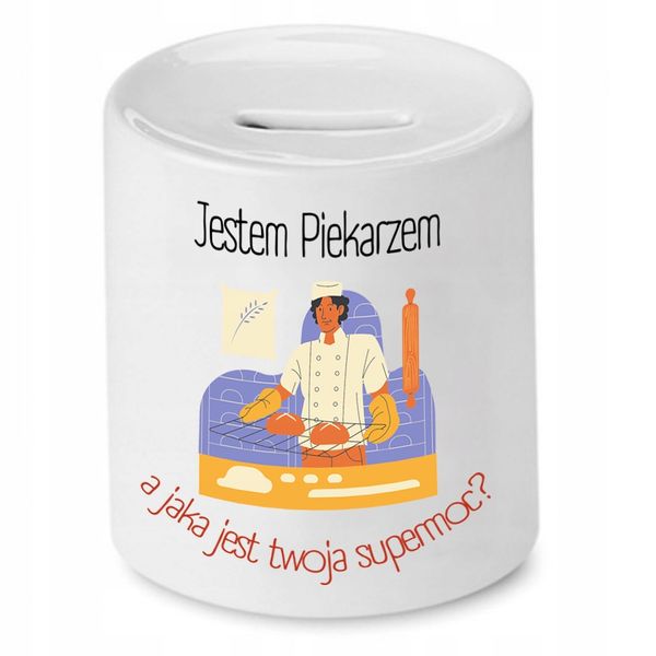 Skarbonka Dla Piekarza Jestem Piekarzem Prezent Z Nadrukiem Ze Zdjęciem zdjęcie 1
