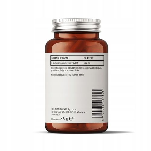 UNS Glutation Zredukowany 500mg 60vcaps DETOKS na Arena.pl