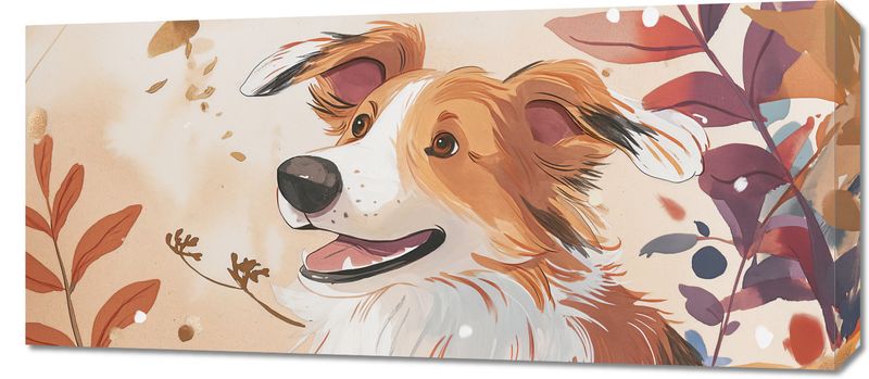 Obraz 90x40cm Collie Jesienną Porą zdjęcie 1