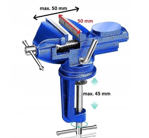 IMADŁO ŚLUSARSKIE OBROTOWE 360 Z KOWADŁEM ŻELIWNE STOŁOWE SOLIDNE 50MM na Arena.pl