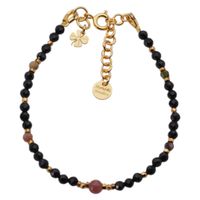 Bransoletka znak zodiaku panna - mix kamieni i srebro złocone