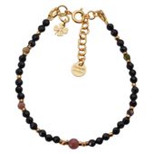 Bransoletka znak zodiaku panna - mix kamieni i srebro złocone