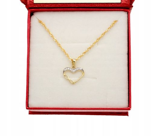 Złoty Wisiorek 333 Serce Nieskończoność GRAWER na Arena.pl