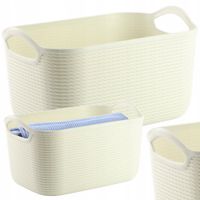 KOSZYK JUTA UNIWERSALNY KOSZ DO PRZECHOWYWANIA ŁAZIENKOWY 25X17 CM ECRU