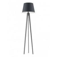 Lampa podłogowa CURACAO abażur czarny stelaż popielaty