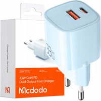 Szybka Ładowarka sieciowa GaN 33W Mcdodo CH-0154 USB-C, USB-A (niebieska)