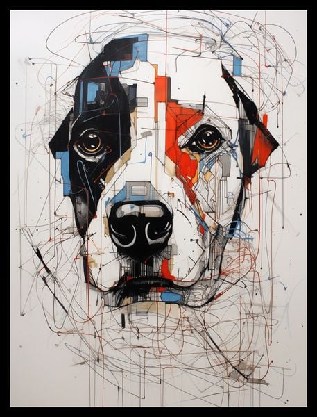 Plakat 30x40cm Przyrysowany Psiak zdjęcie 2