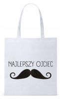 Dla Taty Ojca Tatusia Torba Eco Biała Shopper Z Nadrukiem Ze Zdjęciem