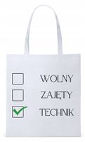 Torba Biała Eco Shopper Dla Technika Prezent Z Nadrukiem Ze Zdjęciem
