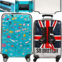 2X POKROWIEC OCHRONNY NA DUŻĄ ŚREDNIĄ WALIZKĘ PODRÓŻNĄ BAGAŻ PRZEŹROCZYSTY