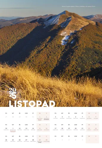 Kalendarz 2025 Bieszczady na Arena.pl