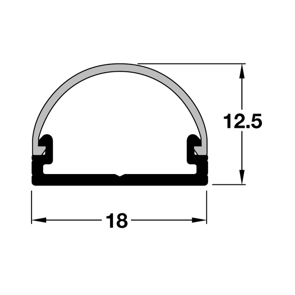 Profil mleczny okrągły LED do szuflad i szafek, 2,5m zdjęcie 2