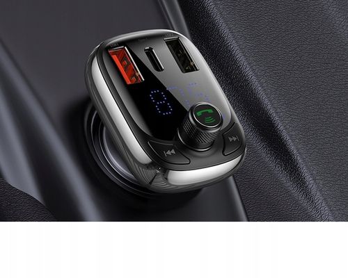 BASEUS TRANSMITER FM BLUETOOTH SZYBKA ŁADOWARKA 3x USB USB-C 36W PD QC 3.0 na Arena.pl