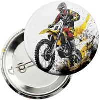 Przypinka z agrafką 59mm - MOTOR MOTOCYKL MOTOCROSS