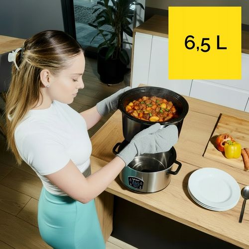 Wolnowar Garnek ceramiczny Slow Cooker Yoer INOX LCD 320W 6,5L na Arena.pl