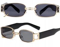 Przeciwsłoneczne Okulary Prostokątne Punk Czarne