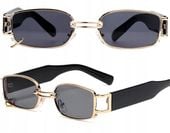 Przeciwsłoneczne Okulary Prostokątne Punk Czarne