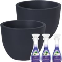 2x Doniczka nagrobkowa okrągła na cmentarz + Płyn do nagrobków 3x40ml